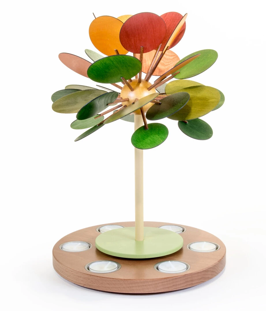 Wärmespiel Jahreszeitenbaum Herbstzeitlose mit 6 Teelichtern