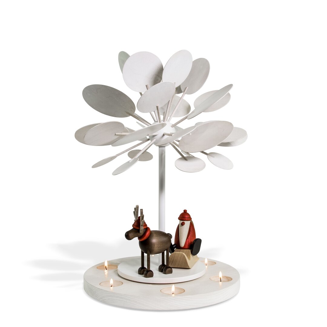 Mittlere Teelichtpyramide WinterZauber mit Glastüllen und Figuren