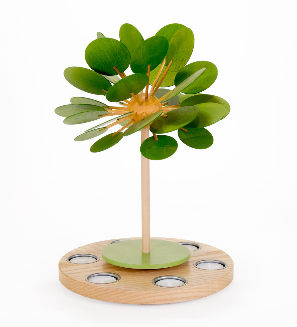 Kleiner Jahreszeitenbaum FrühlingsErwachen für 6 Teelichter Kleine Teelichtpyramide FrühlingsErwachen für 6 Teelichter