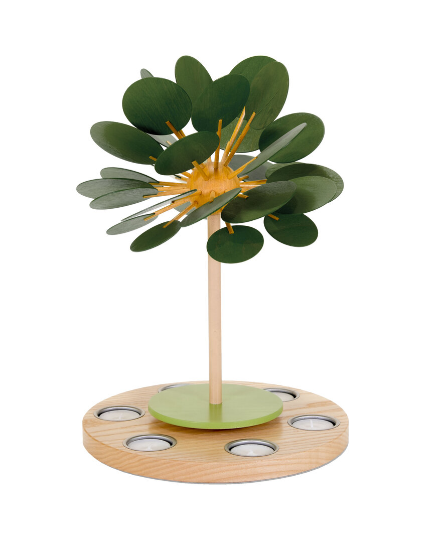 Kleiner Jahreszeitenbaum SommerTraum für 6 Teelichter Kleine Teelichtpyramide SommerTraum für 6 Teelichter