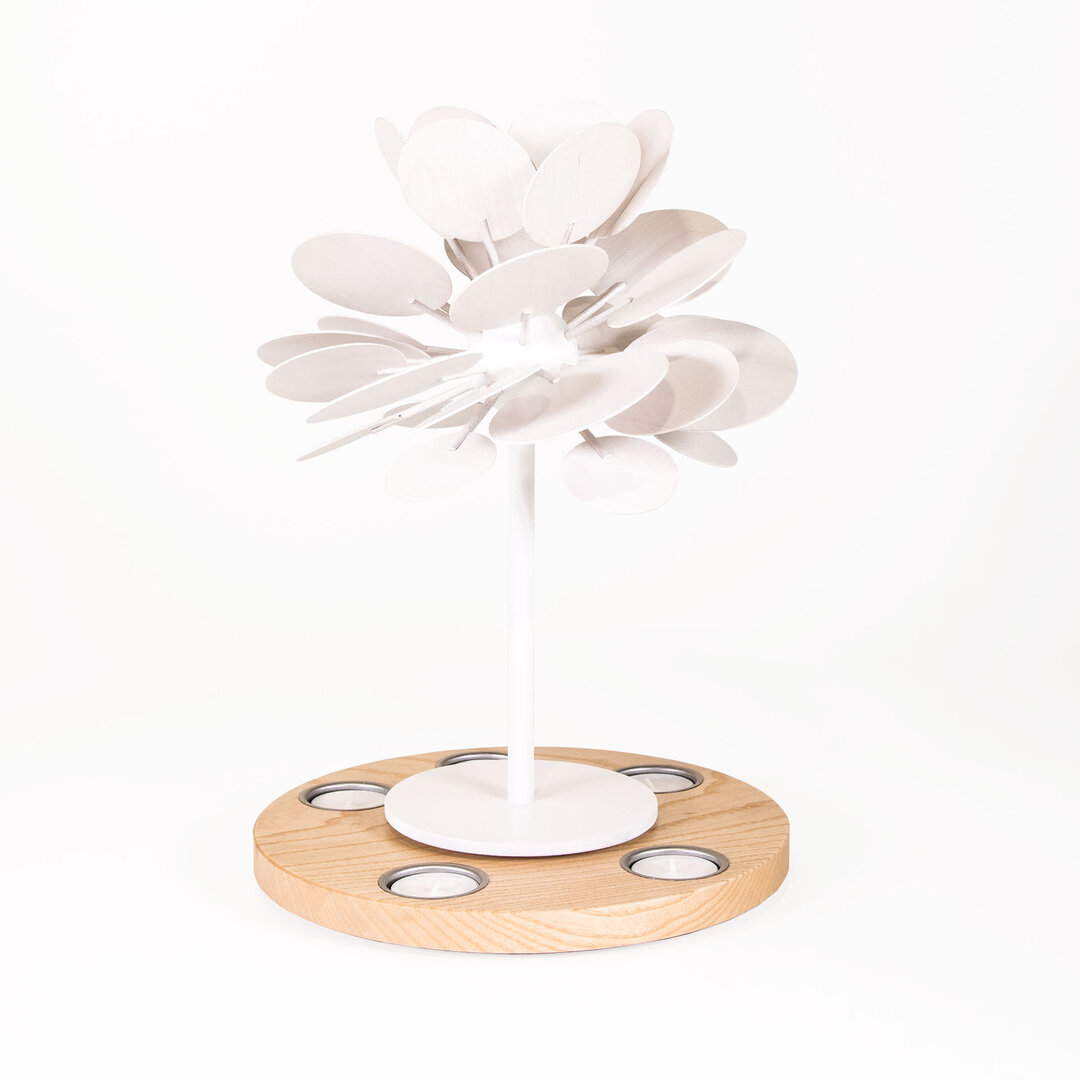 Kleiner Jahreszeitenbaum WinterZauber für 5 Teelichter, natur Kleine Teelichtpyramide WinterZauber für 5 Teelichter, natur